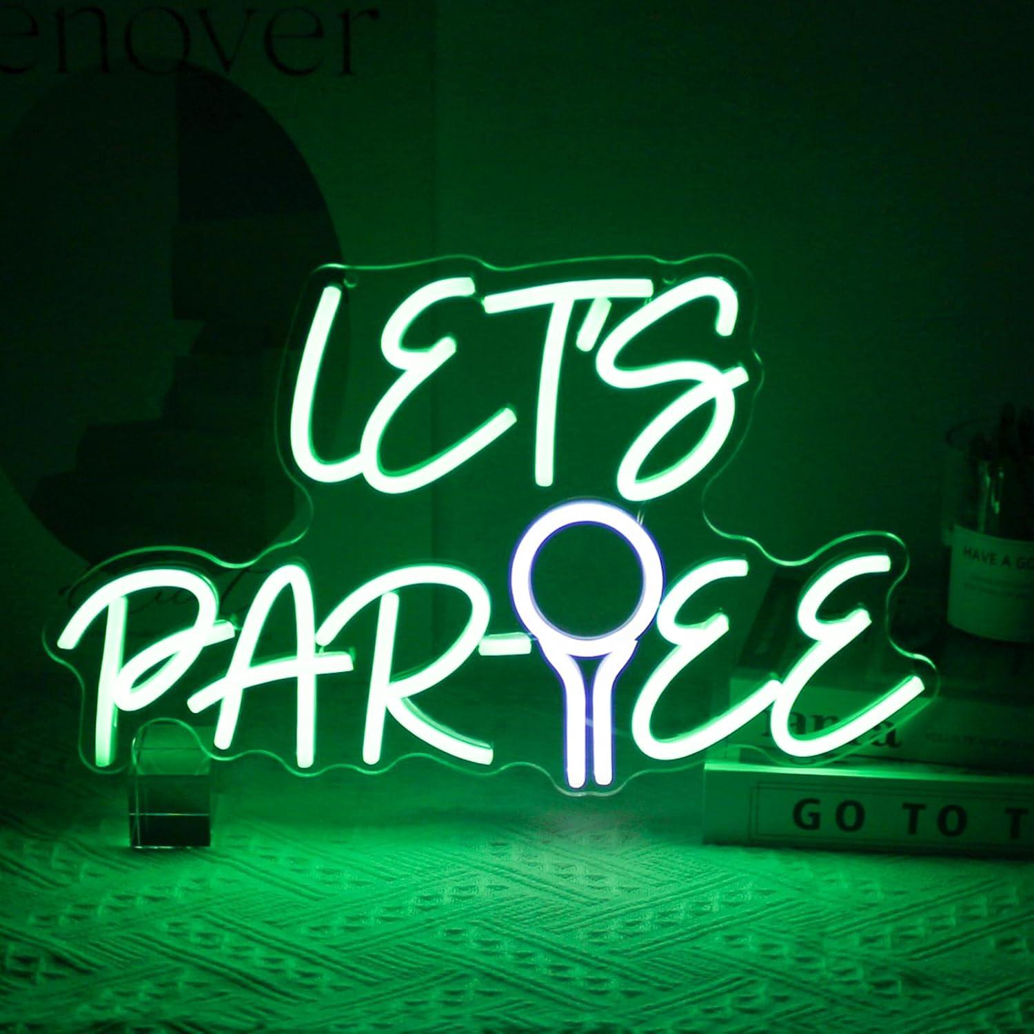 Neon Sign Party - Let's Par Tee Letreiro Neon Bola