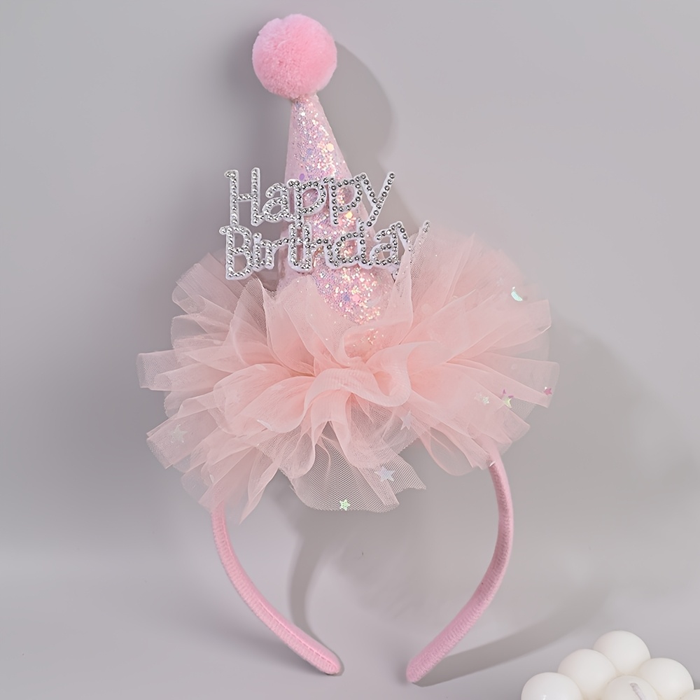 Party Hat Cone - Tiara de cabelo com strass para
