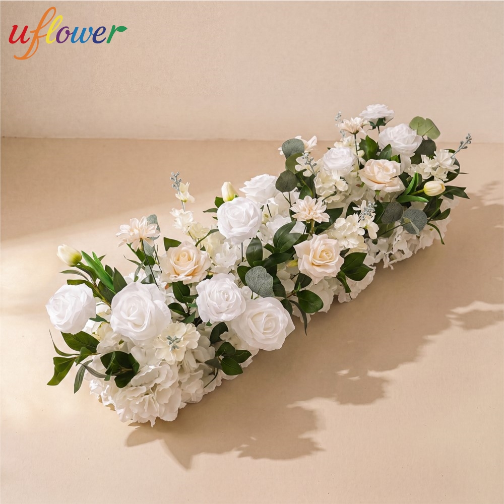 Flower Wall Panel - Uflower Rose Greenery Fileira de Flores