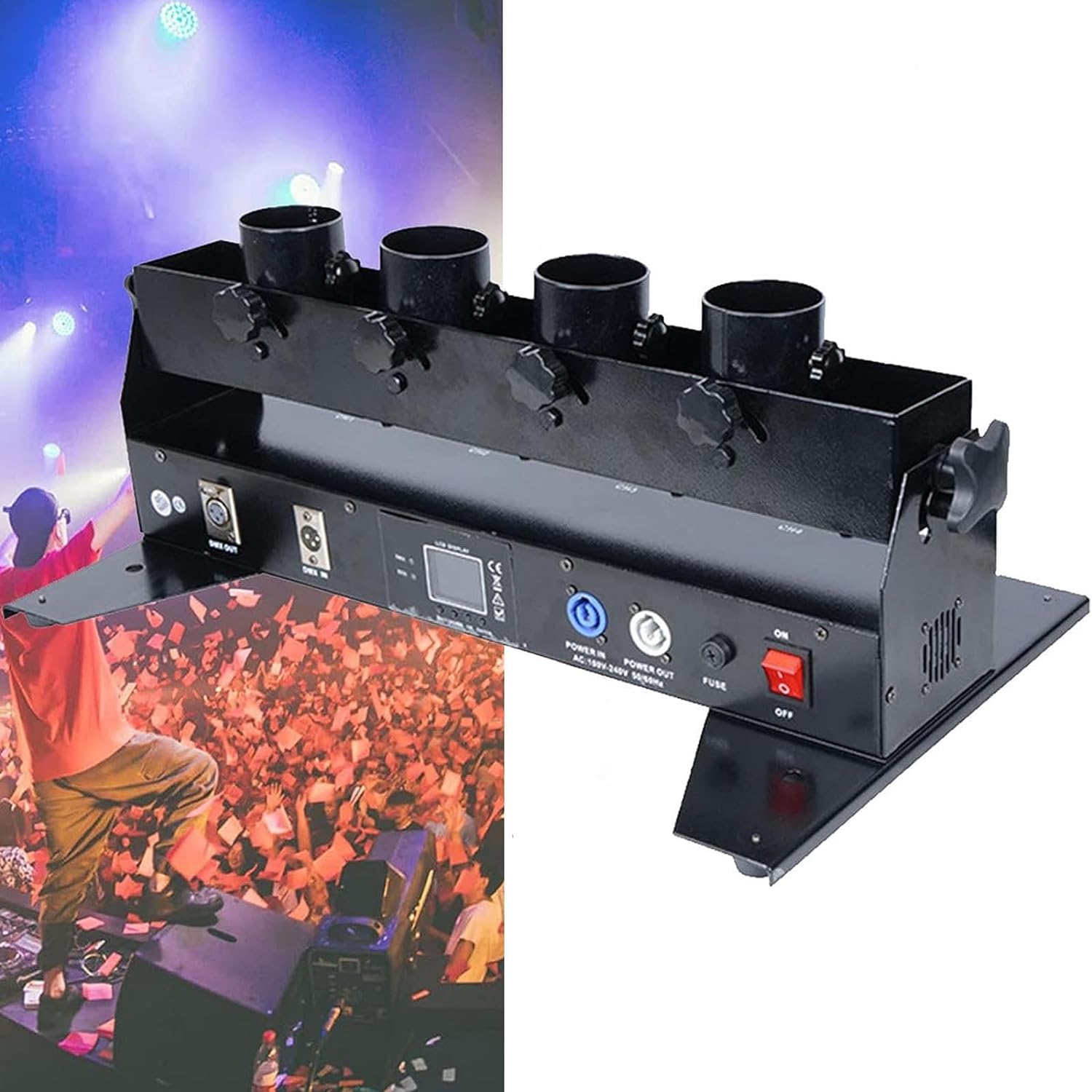 Confetti Cannon Tube - Máquina de confetes com 4 tubos,