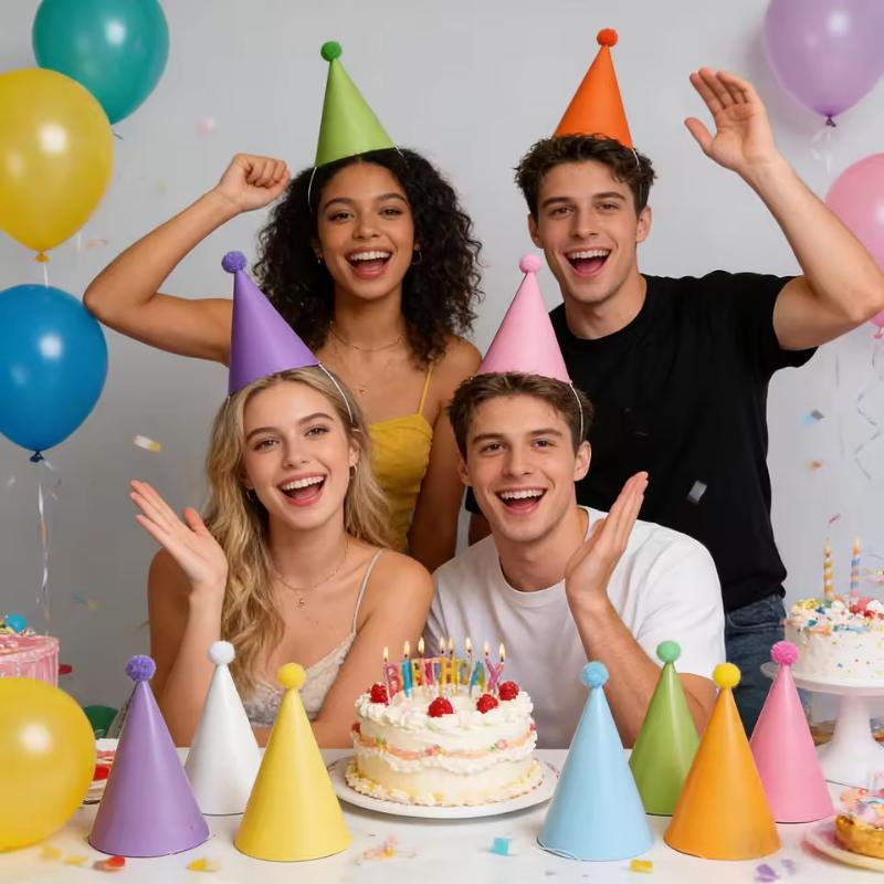 /HTF/10 Chapéus de festa de an - Party Hat Cone avaliação e preço