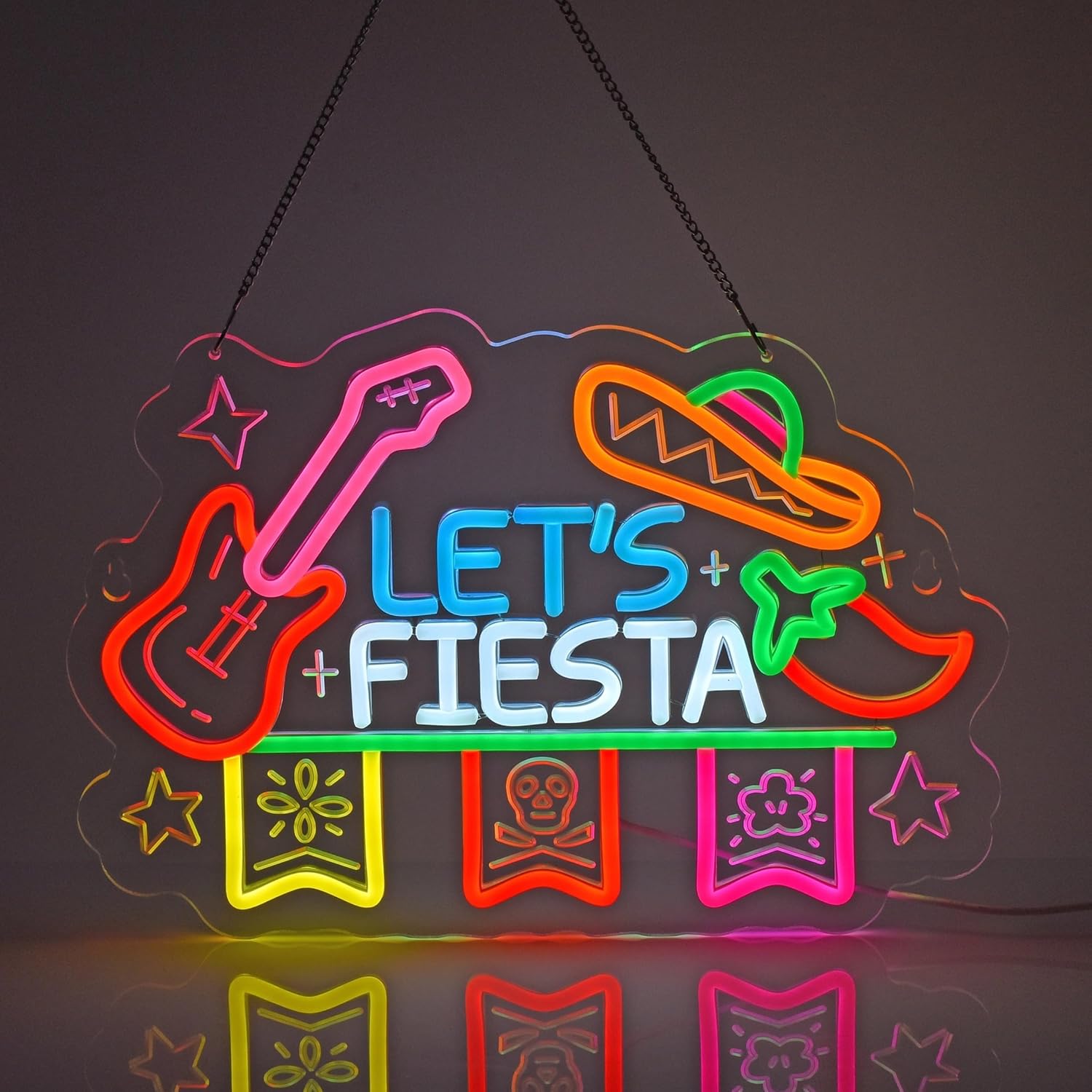 Let's Fiesta Placa de Neon, De - Neon Sign Party avaliação e preço